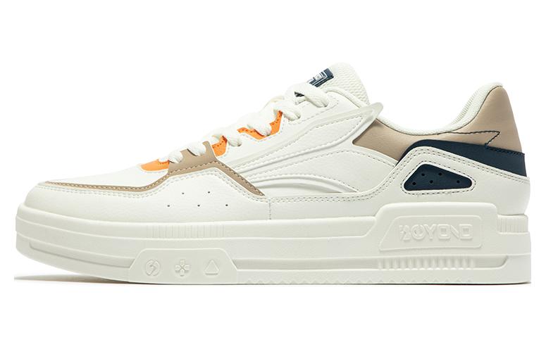 361° Anti-Slip And Wear-Resistant Lightweight Low-Top Skateboard Shoes Men's White Brown