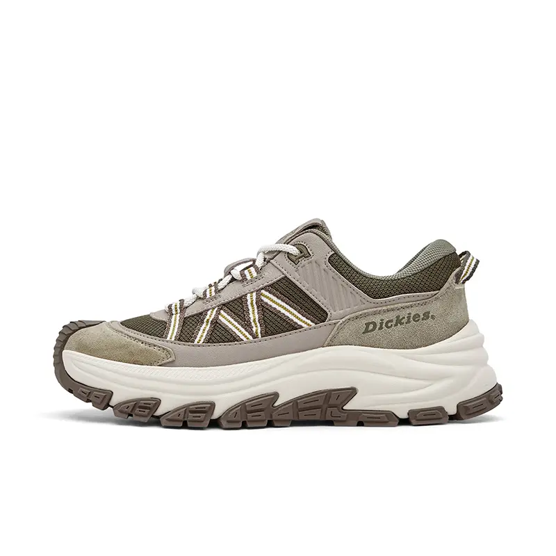 Dickies Slip Resistant, Abrasion Resistant, Lightweight Low Top Chunky Sneakers Men's Brown Green