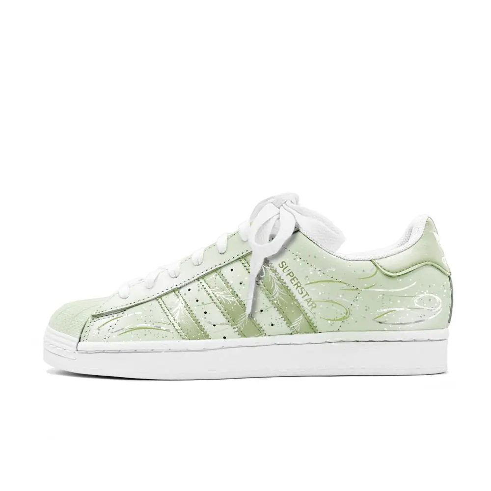 Adidas Originals SUPERSTAR Entwined Tresses Abrasion Resistant Low top Skateboard Shoes Unisex Green