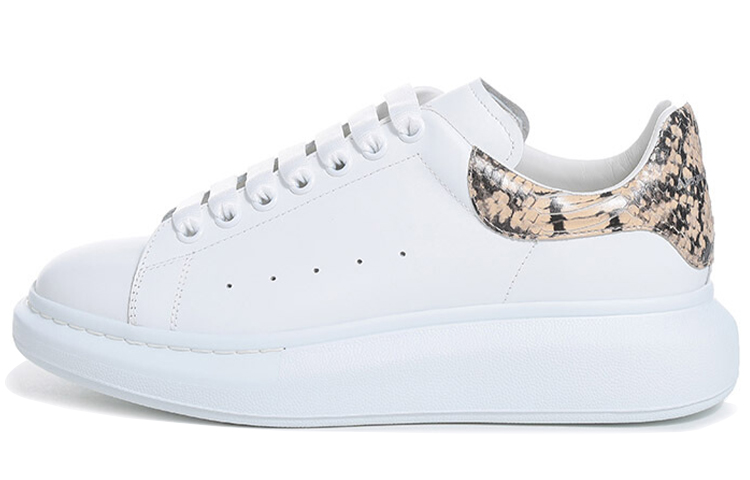 Alexander McQueen Oversized Sneaker Snakeskin Low-Top Skateboard Shoes Men's White