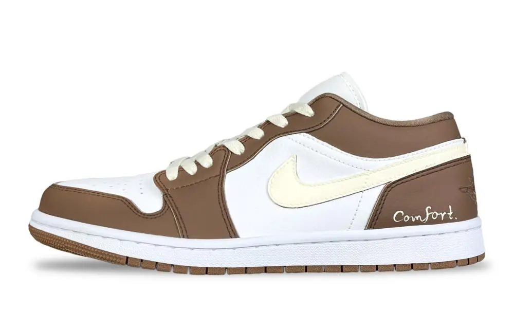 Jordan Air Jordan 1 Vintage Basketball Shoes Unisex Low top Ecru