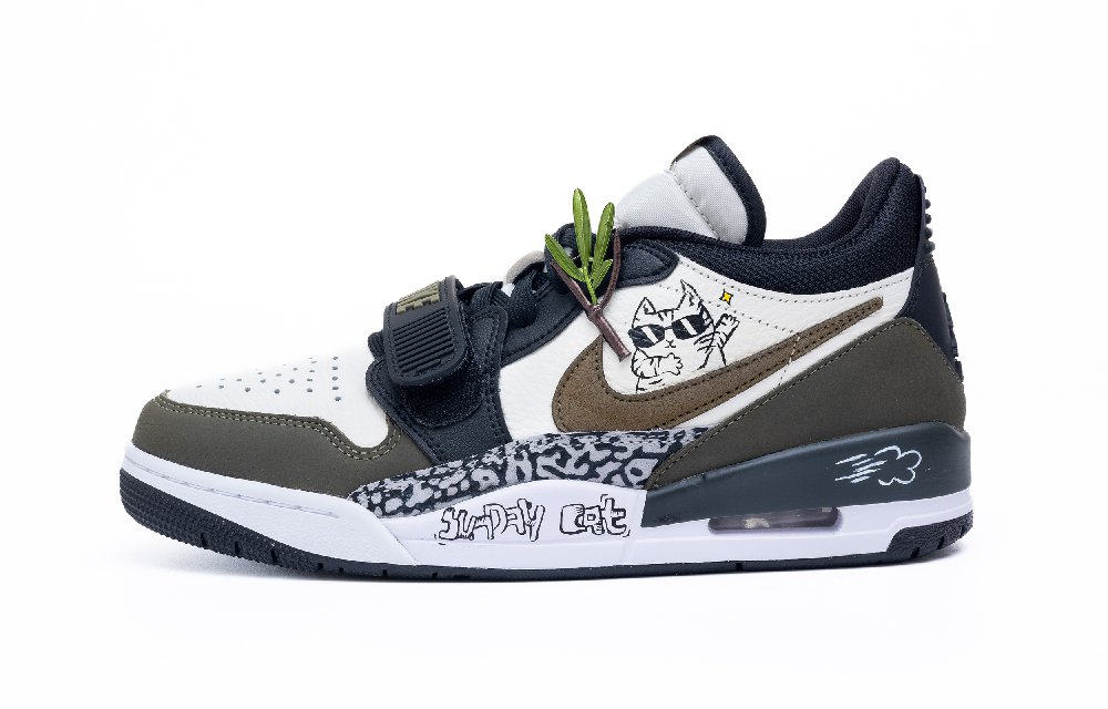 Jordan Legacy 312 Rhythm Meowth Abrasion Resistant Low Top Vintage Basketball Shoes Men's White