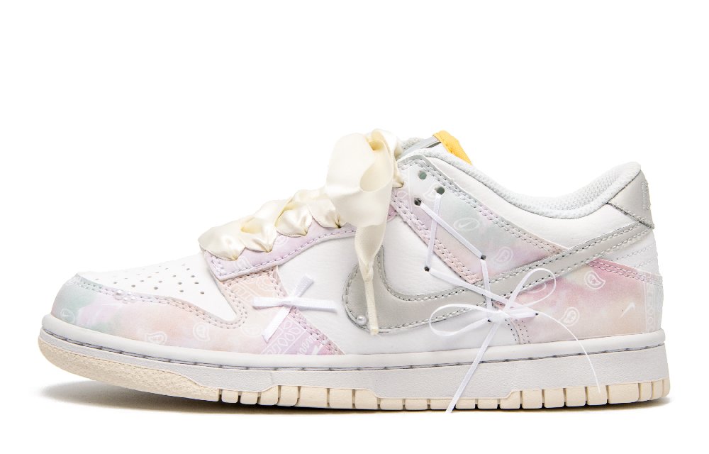 Nike Dunk Ballet Lovers Wear-Resistant Low-Top Skateboard Shoes GS Silver Pink