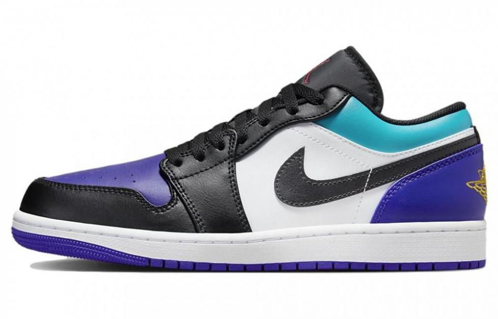 Jordan Air Jordan 1 Винтажные баскетбольные кроссовки Low Top Белый Черный Фиолетовый Мужские