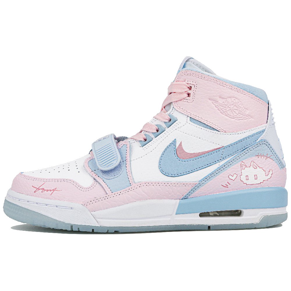 Jordan Legacy 312 High-Top Vintage Basketball Shoes GS Pink Blue