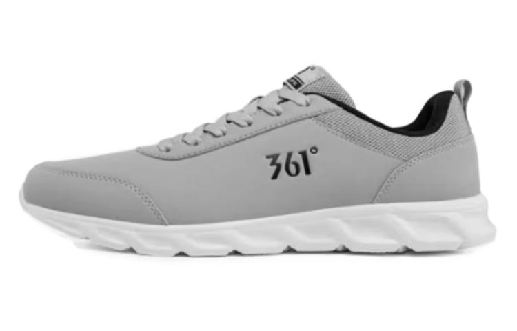 361° Shock Absorbers Slip Resistant Abrasion Resistant Low Top Running Shoes Men's Gray White