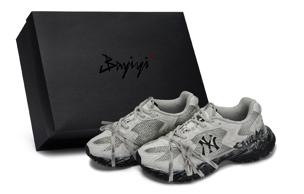 MLB New York Yankees Chunky Sneakers Unisex Low Top Black/Gray