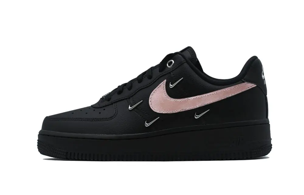 Nike Air Force 1 Anti-Slip Wear-Resistant Low-Top Skateboard Shoes Women's Black Pink