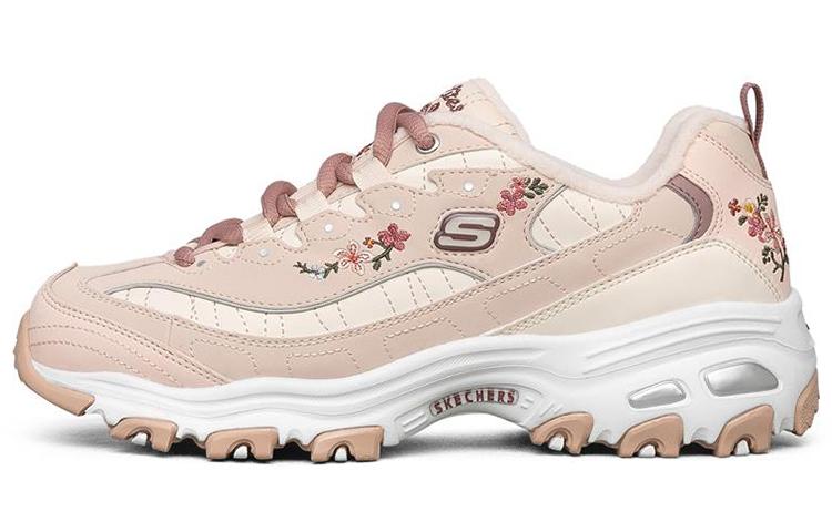Skechers D'lites 1.0 Low Top Thick Bottom Running Shoes Pink/White Women's