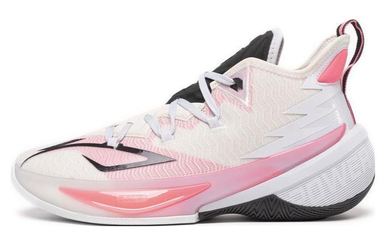 LiNing Power 9 Premium Durable Breathable Mid-Top Basketball Shoes White Pink