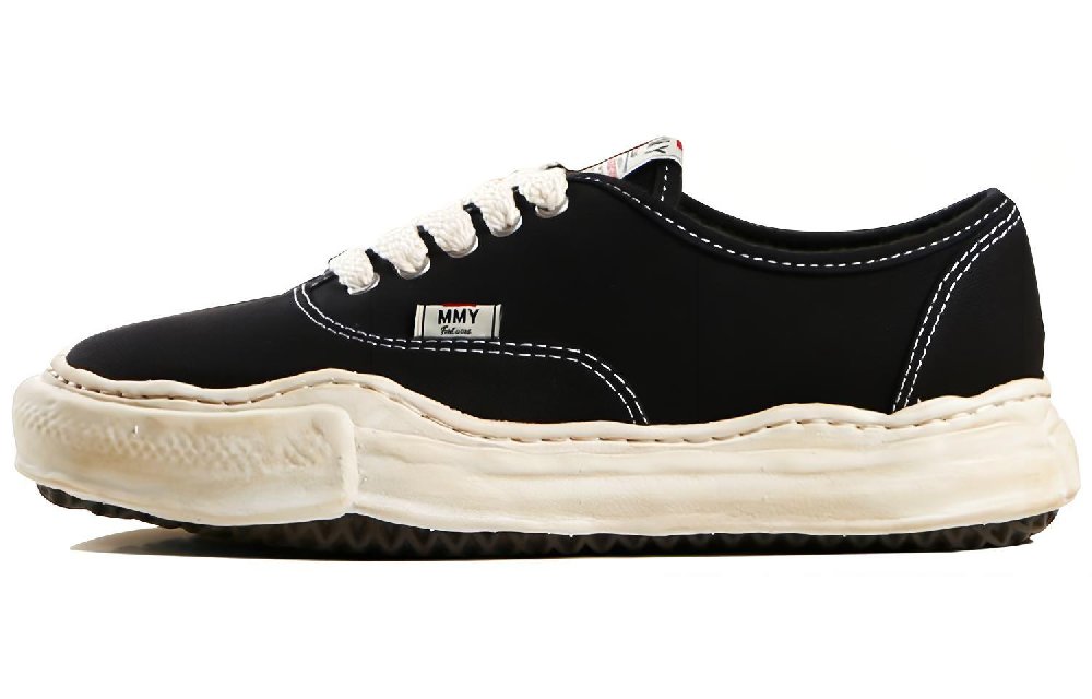 MIHARA YASUHIRO Baker Low Top Stylish Skateboarding Shoes Men's Black White Vintage Version