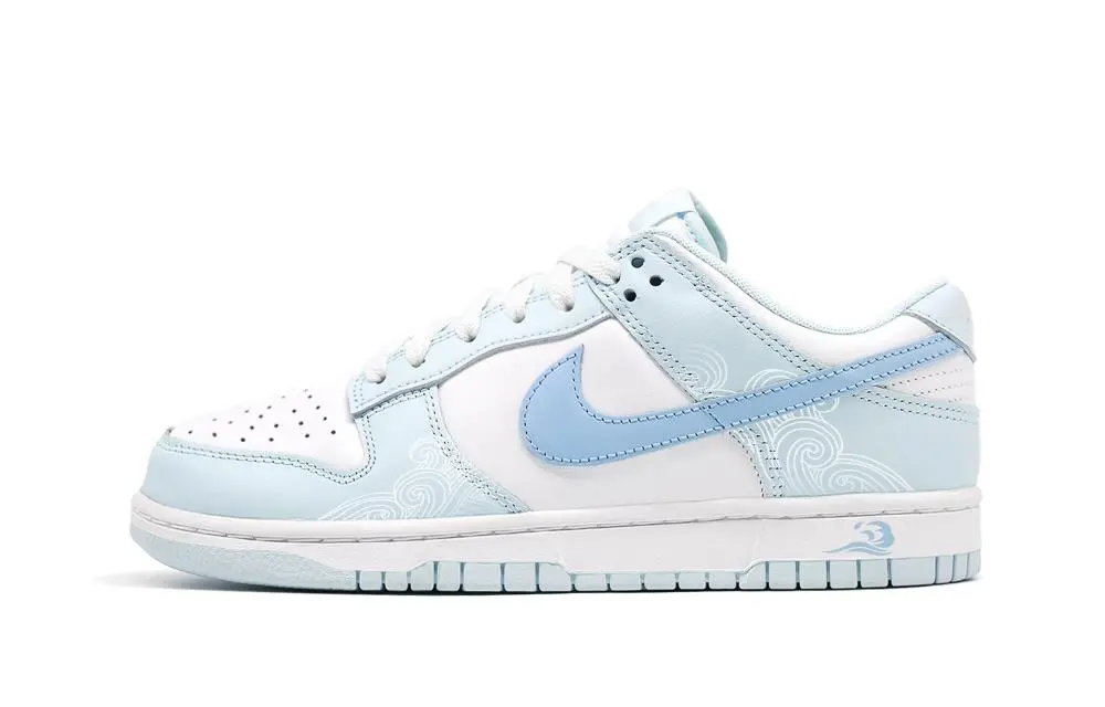 Nike Dunk Abrasion Resistant Low top Skateboard Shoes Unisex Blue White