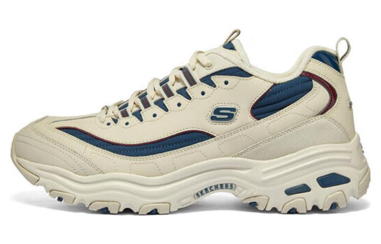 Skechers D'Lites Zip Along Shoes 'Beige Blue'
