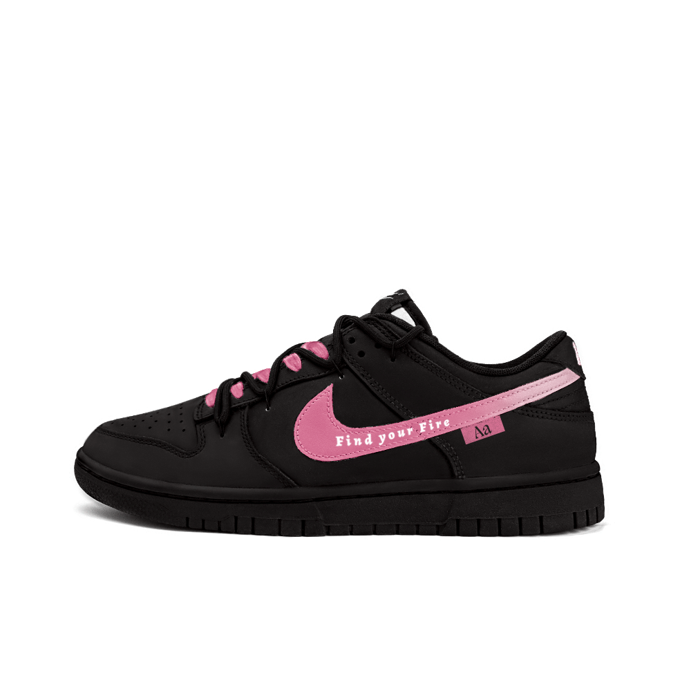 Nike Dunk Anti-Slip Wear-Resistant Low-Top Skateboard Shoes Unisex Black Pink