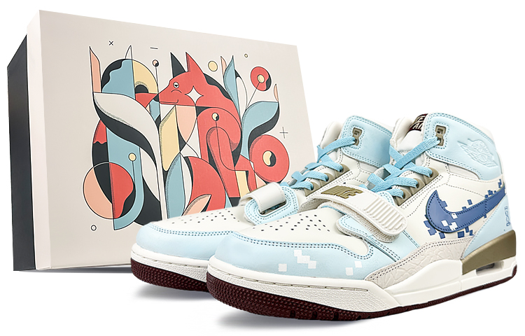 Jordan Legacy 312 High-Top Vintage Basketball Shoes Men's Blue White