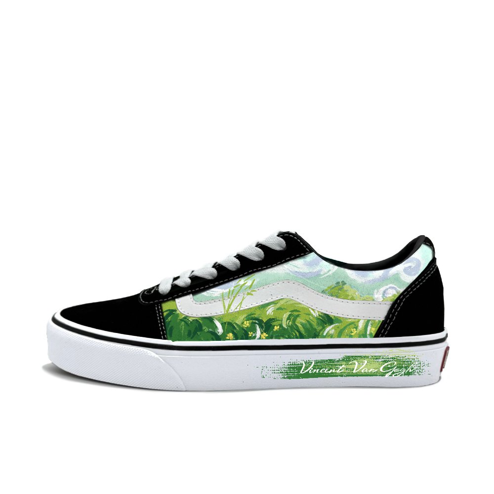 Vans Ward Abrasion Resistant Low Top Skateboard Shoes Women's Black Green
