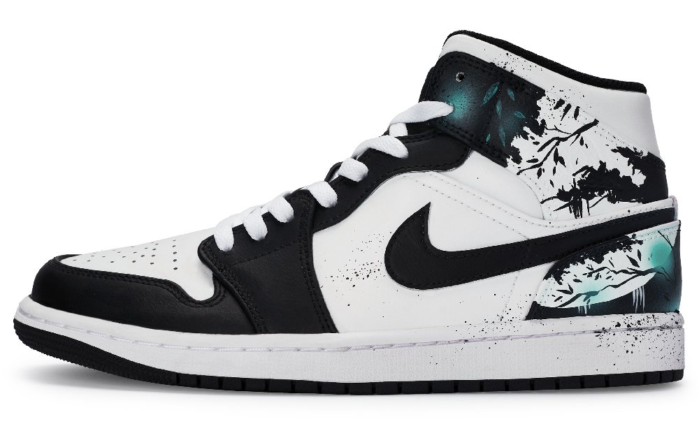 Jordan Air Jordan 1 Vintage Basketball Shoes Men Mid Top Blue Green