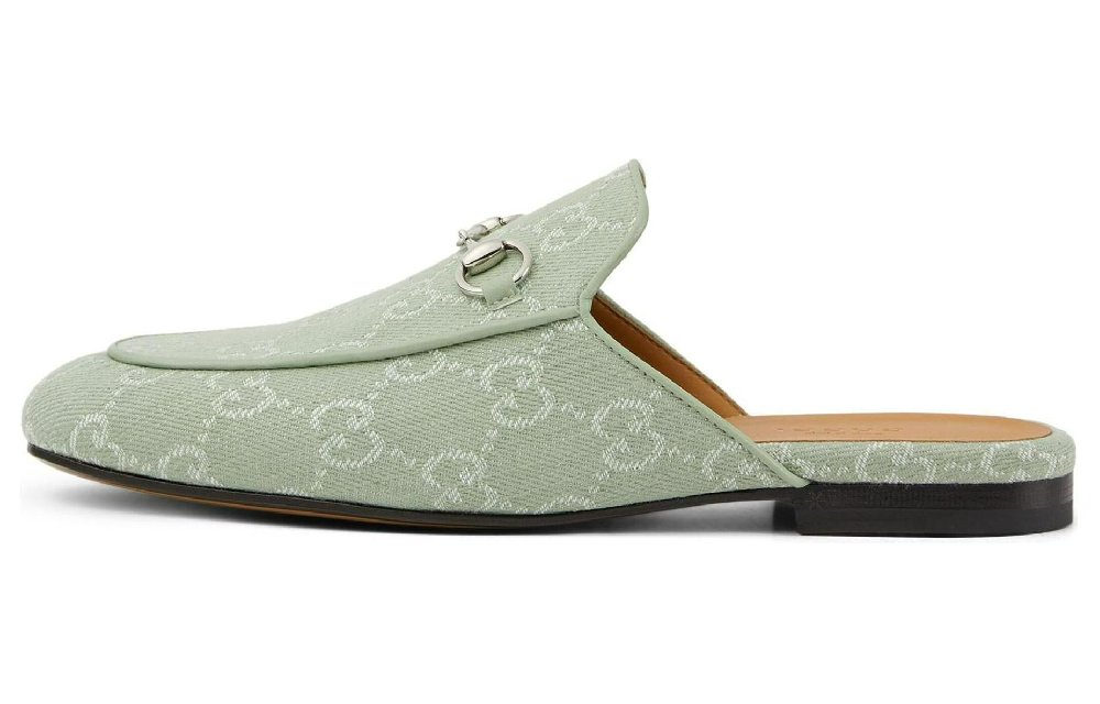GUCCI Princetown Closed Toe Slippers Women's Green