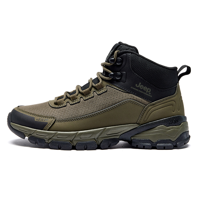 Jeep High Top Casual Shoes Men's Black Ink Green