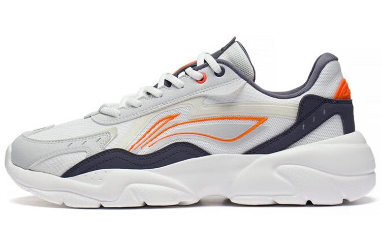 LiNing Flow Rock Flowing Rock Low-Top Sports Casual Shoes Men's White Gray