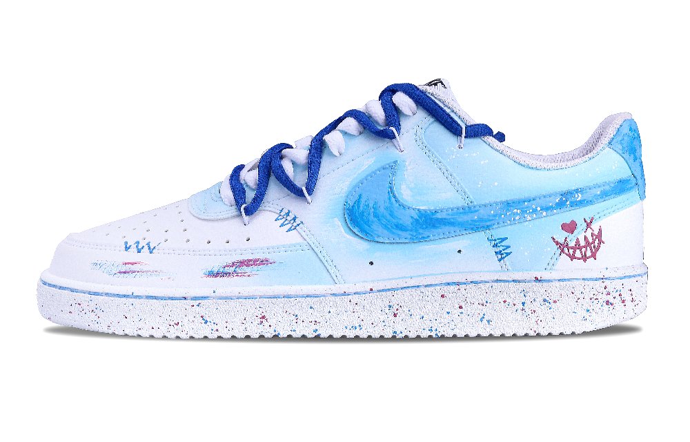 Nike Court Vision 1 Low-Top Skateboard Shoes Unisex Blue White