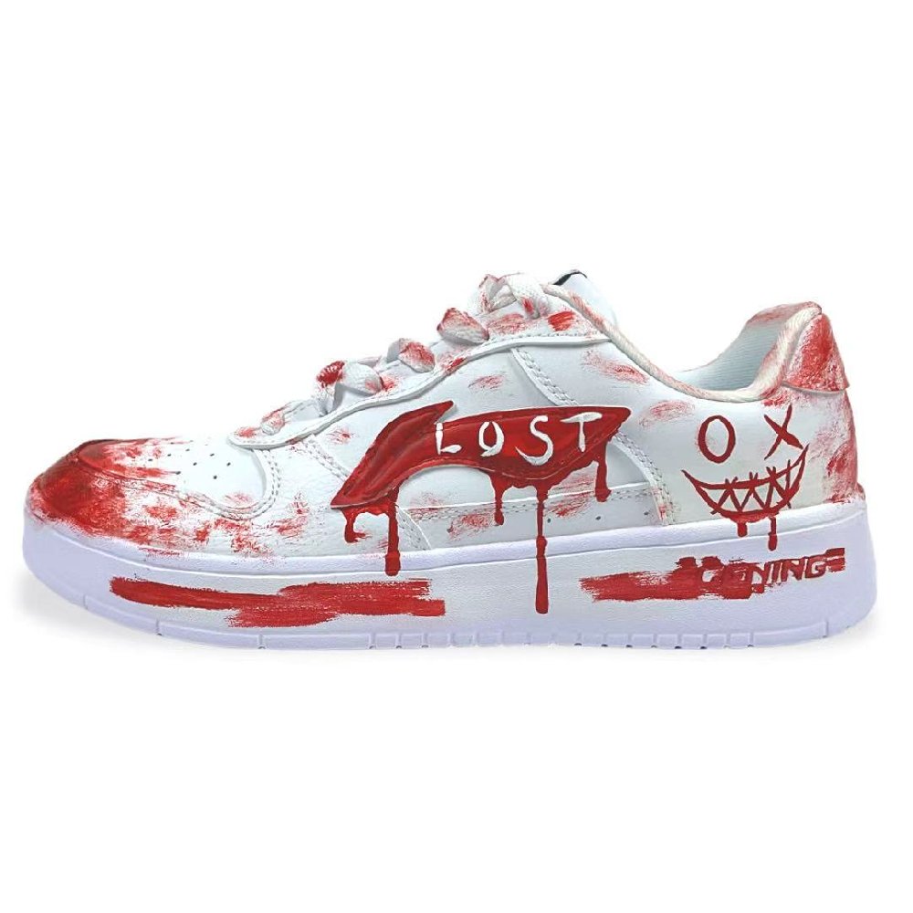 LINING Pontoon Boats Skateboard Shoes Men's Low top White/Red