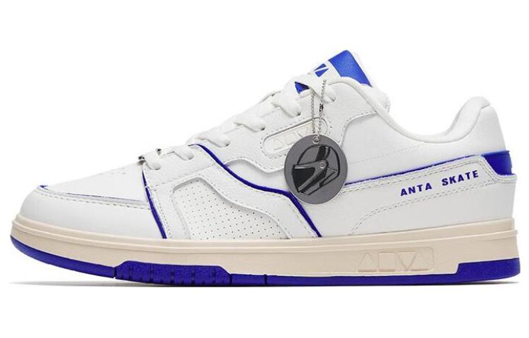 Anta AOYU Slip Resistant Shock Absorbers With Abrasion Resistant Properties Low Top Skateboard Shoes Men's White Blue