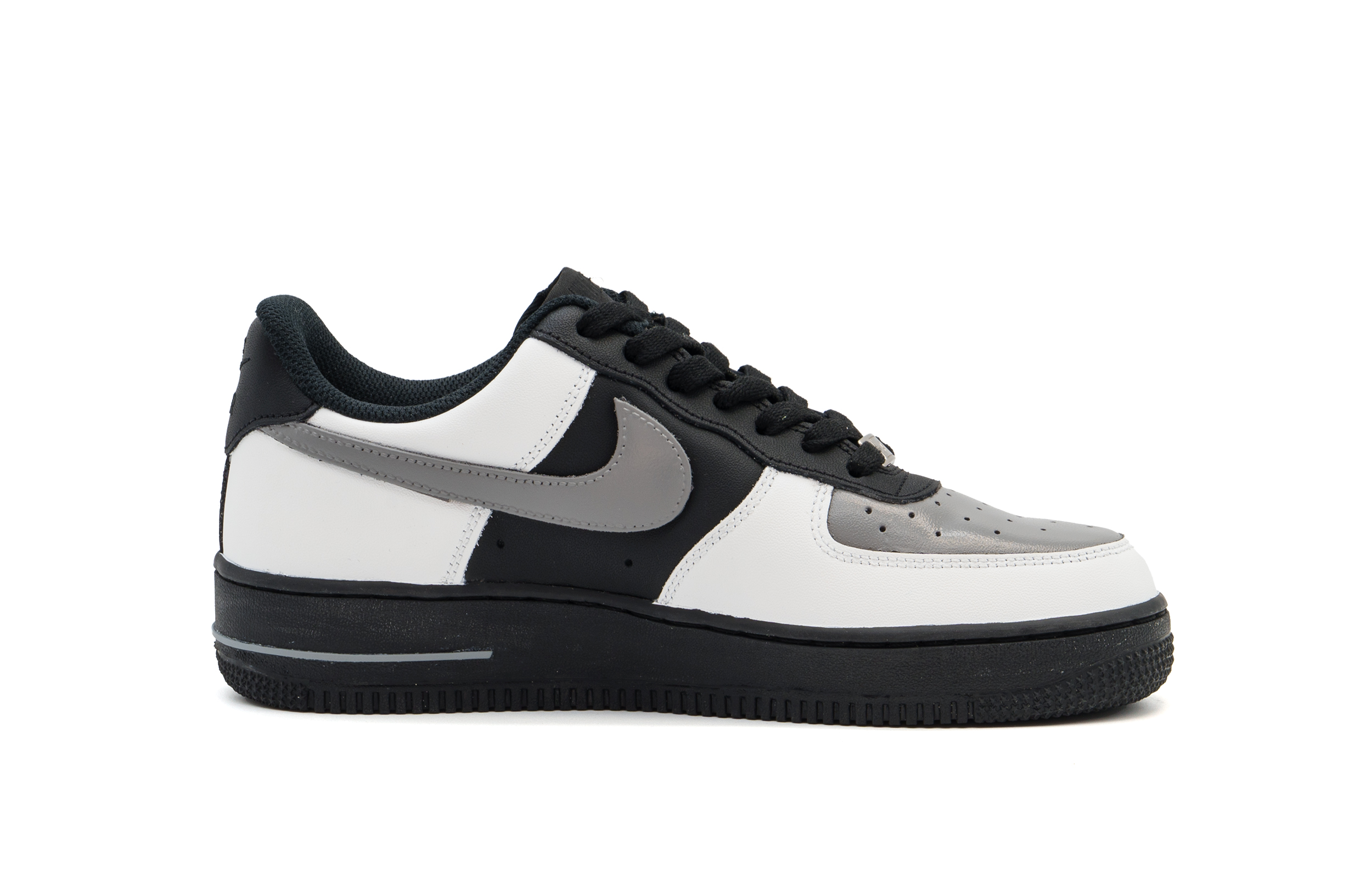 Nike Air Force 1 Shock Absorbers Abrasion Resistant Slip Resistant Low top Skateboard Shoes Unisex Black Gray