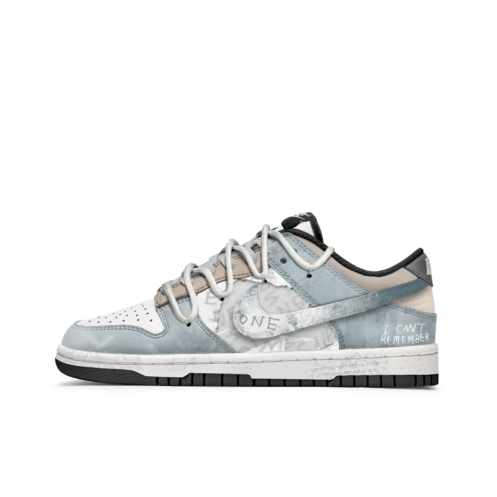 Nike Dunk Anti-Slip Wear-Resistant Low-Top Skateboard Shoes Unisex Blue White
