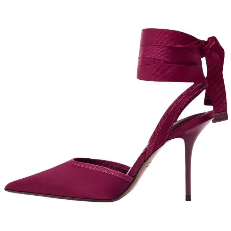 ZARA Slim Heel High Heels 10cm Women's Rose Red