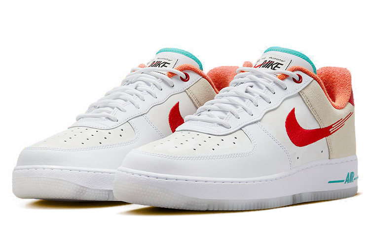 Nike Air Force 1 Low '07 Prm Just Do It White Red Teal купить в интернет-магазине Yoocart с быстрой доставкой по России.