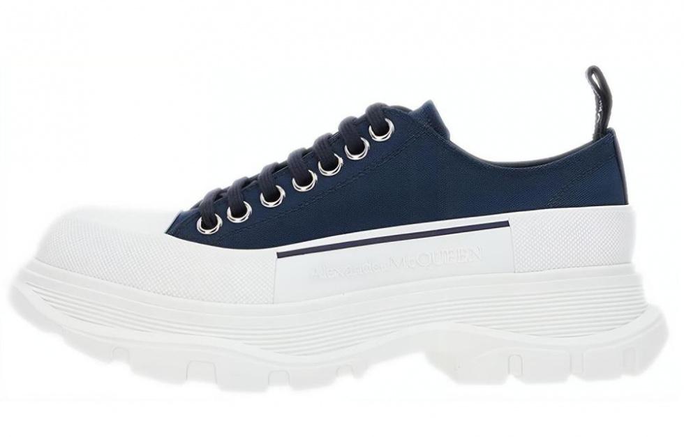 Alexander McQueen Tread Slick Lace Up Shoes 'Blue White' Women's