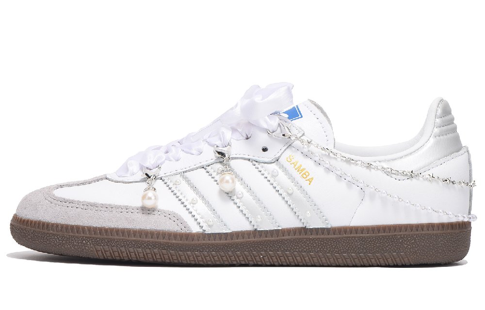 Adidas Originals SAMBA OG Abrasion Resistant Low Top Skateboard Shoes Unisex Silver White