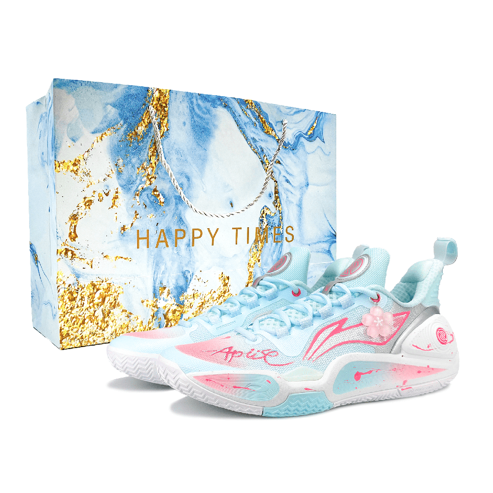 LiNing Speed 9 Shock Absorbers Abrasion Resistant Slip Resistant Low top Basketball Shoes Men's Blue Pink