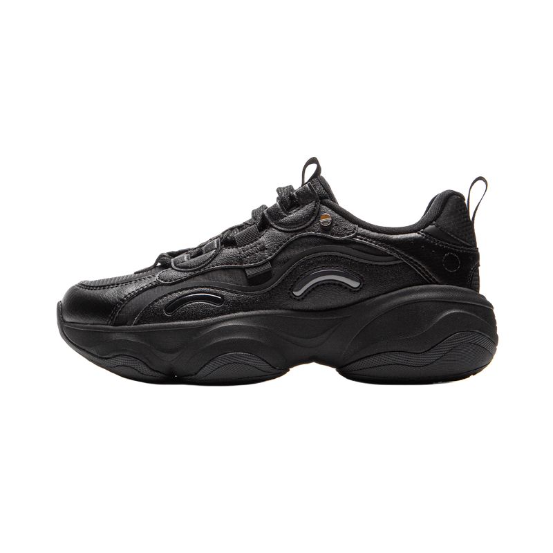 LiNing Honey Abrasion Resistant Coverage Height Increase Low top Chunky Sneakers Women's Black