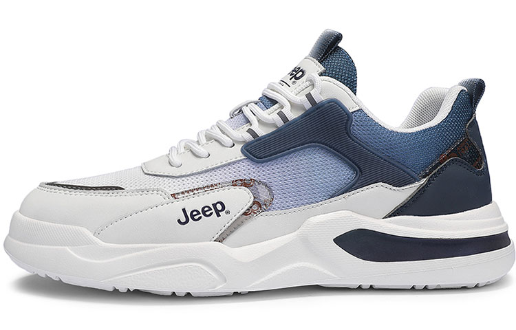Jeep Low Top Casual Shoes Men's Beige Blue