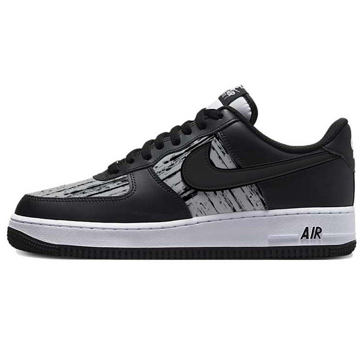 Nike Air Force 1 Dotted Ink Splatter Shadow Line Style Slip-Resistant Low-Top Skateboard Shoes Unisex Black Gray