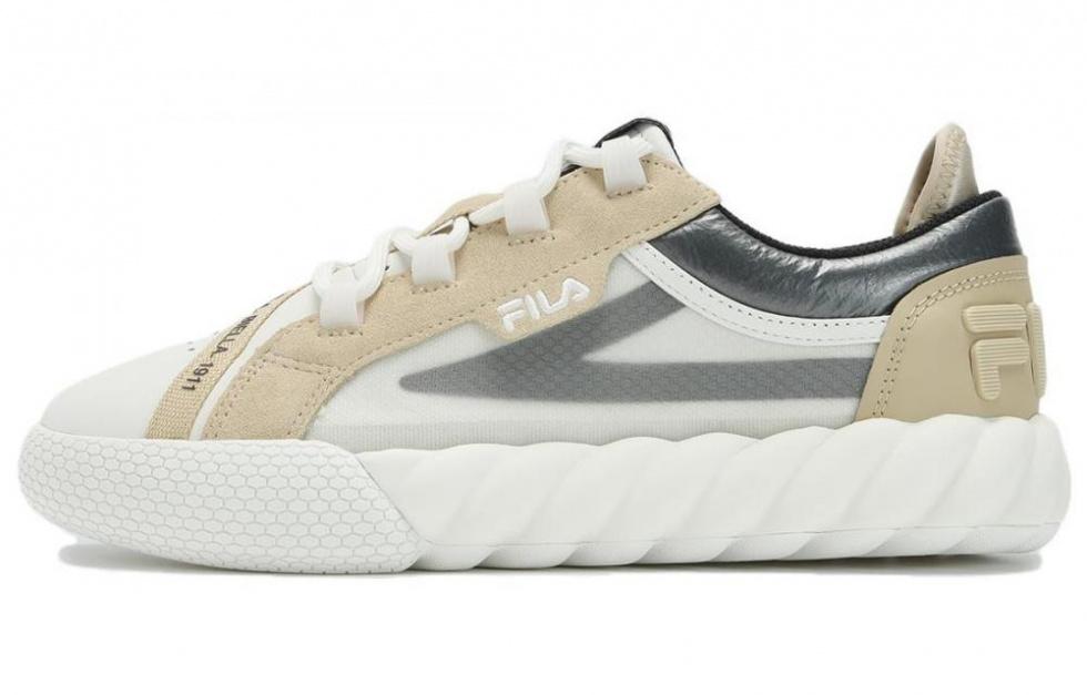 FILA CAMPO Low Top Skateboard Shoes Women's Coconut Milk White Beige Yellow