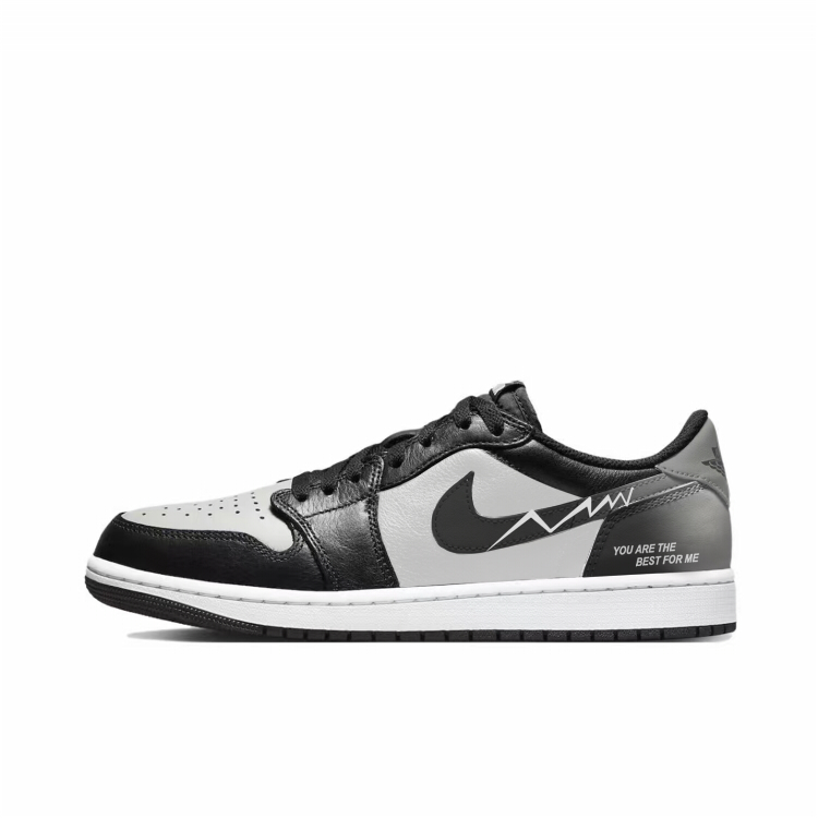 Jordan Air Jordan 1 Cushioned Wear-Resistant Lightweight Low-Top Vintage Basketball Shoes Unisex Black