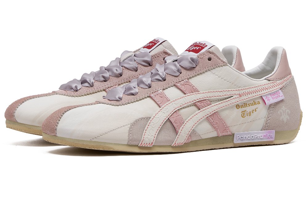 Onitsuka Tiger Runspark Abrasion-Resistant Low-Top Running Shoes Unisex Beige Pink
