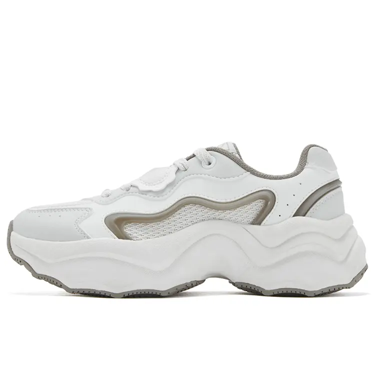 361° Dumpling Shoes Slip Resistant Abrasion Resistant Low top Casual Shoes Women's White Antarctic Gray