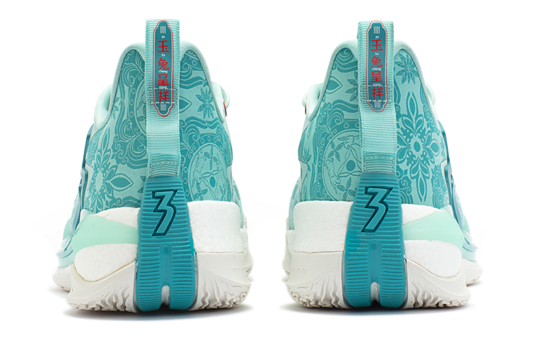 361° Big3 3.0 Pro Basketball Shoes Men Low Top Light Cyan/Glazed Celadon Green