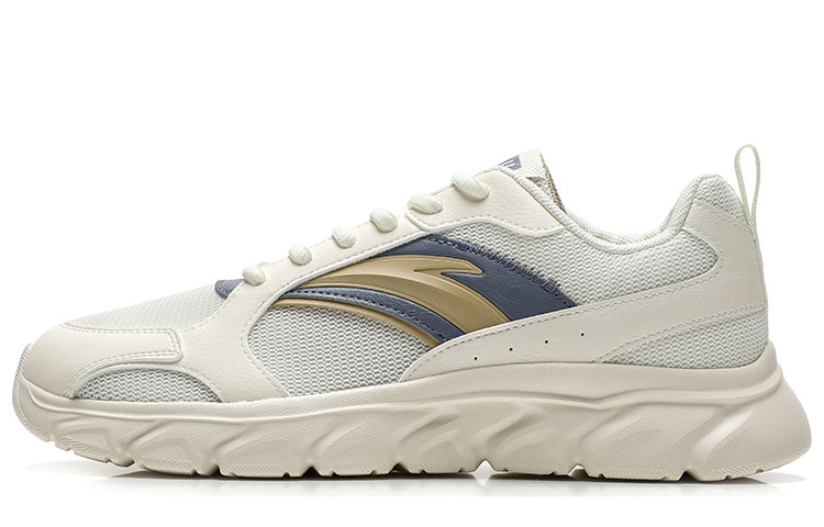 Anta Cushioned Anti-Slip Wear-Resistant Breathable Lightweight Low-Top Running Shoes Men's White Gray Brown