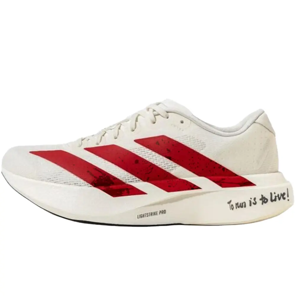 Adidas Adizero Evo SL Abrasion Resistant Low top Running Shoes Men's White Red Black