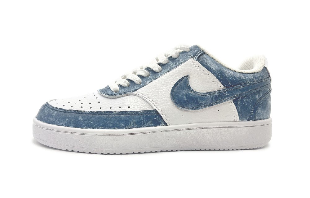 Nike Court Vision 1 Anti Slip Wear Resistant Low Top Skateboard Shoes Men's Blue White