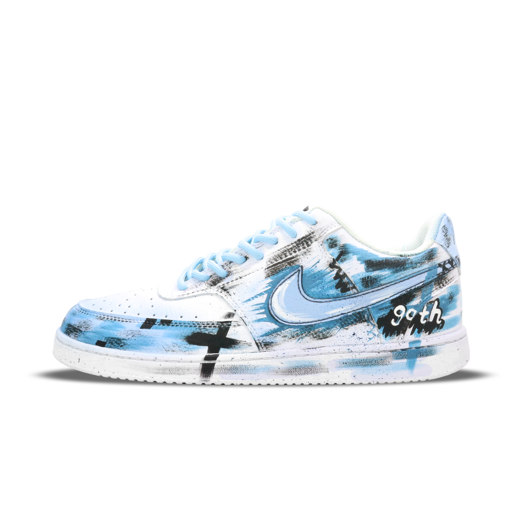 Nike Court Vision 1 Lightweight And Breathable Low Top Skateboard Shoes Men's Blue Black