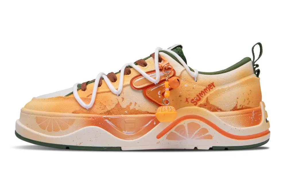 FILA Fusion Juicy Orange Low Top Skateboard Shoes Men's Orange