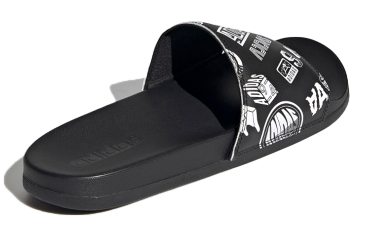 Adilette Adidas Comfort Slide 'All Over Logos Black' купить в интернет-магазине Yoocart с быстрой доставкой по России.