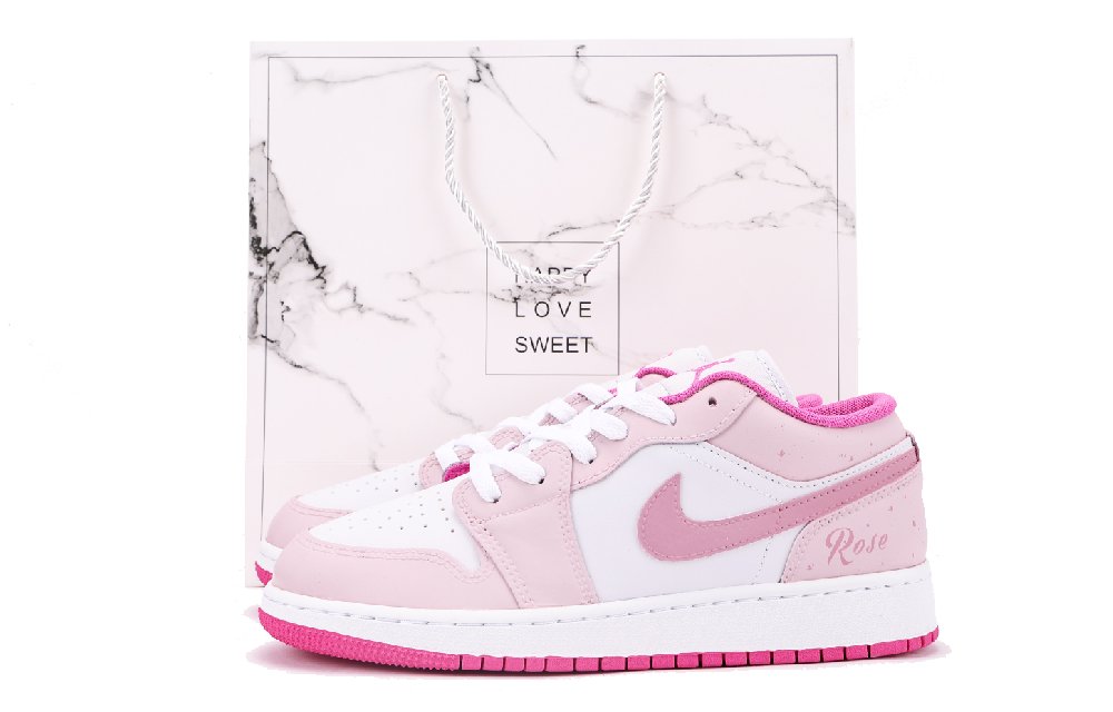 JORDAN Air JORDAN 1 Vintage Basketball Shoes Women's Low-Top Pink