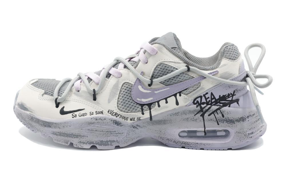 Nike Air Max Fusion Cushioning Moisture-Wicking Coverage Low-Top Running Shoes Women's Beige Grey Purple